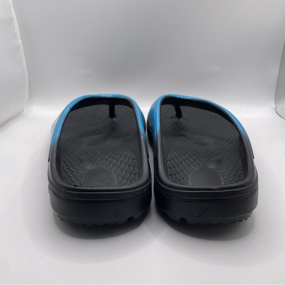 Spenco Fusion 2 Sandals Men's Size 9 Black Blue Thong Summer Open Toe Beach - Picture 2 of 7